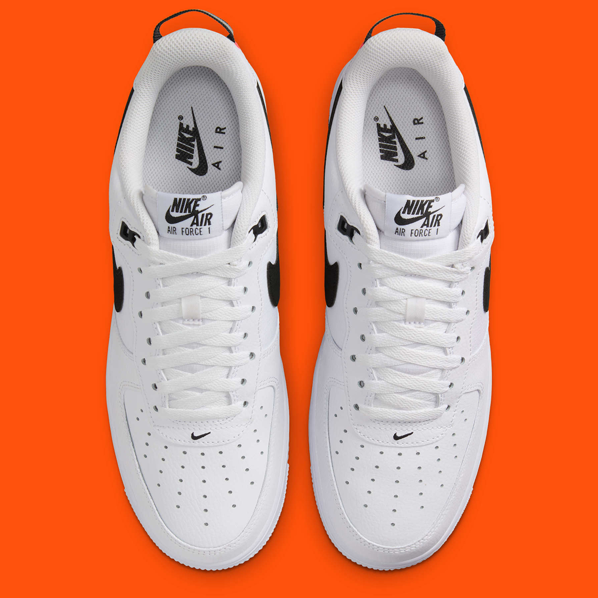 Nike Air Force 1 Low White Black Total Orange Hv9509 100 3