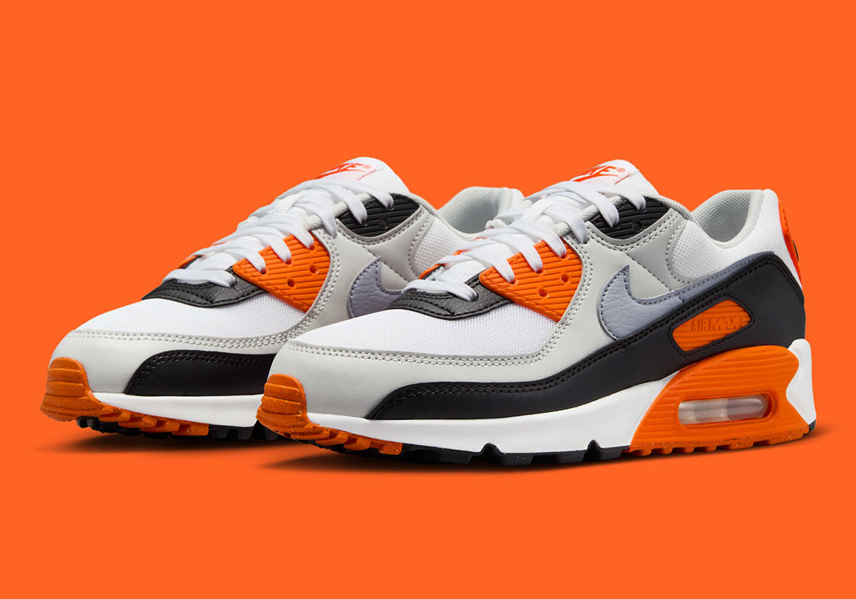 Nike Air Max 90 White Black Orange DH8010 108 SneakerNews