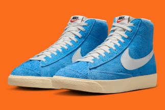 Long-Haired “University Blue” Suede Coats The Nike Blazer Mid ’77