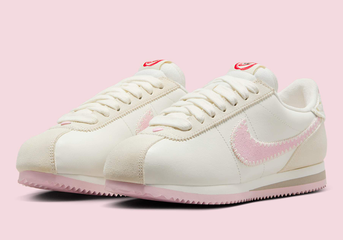 Pink nike cortez with gold swoosh online