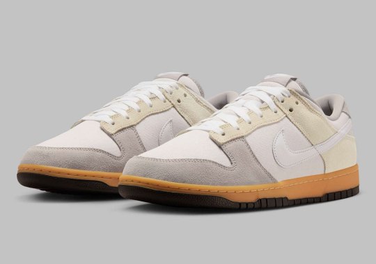 Grey Canvas And Suede Comprise This Upcoming Nike Dunk Low