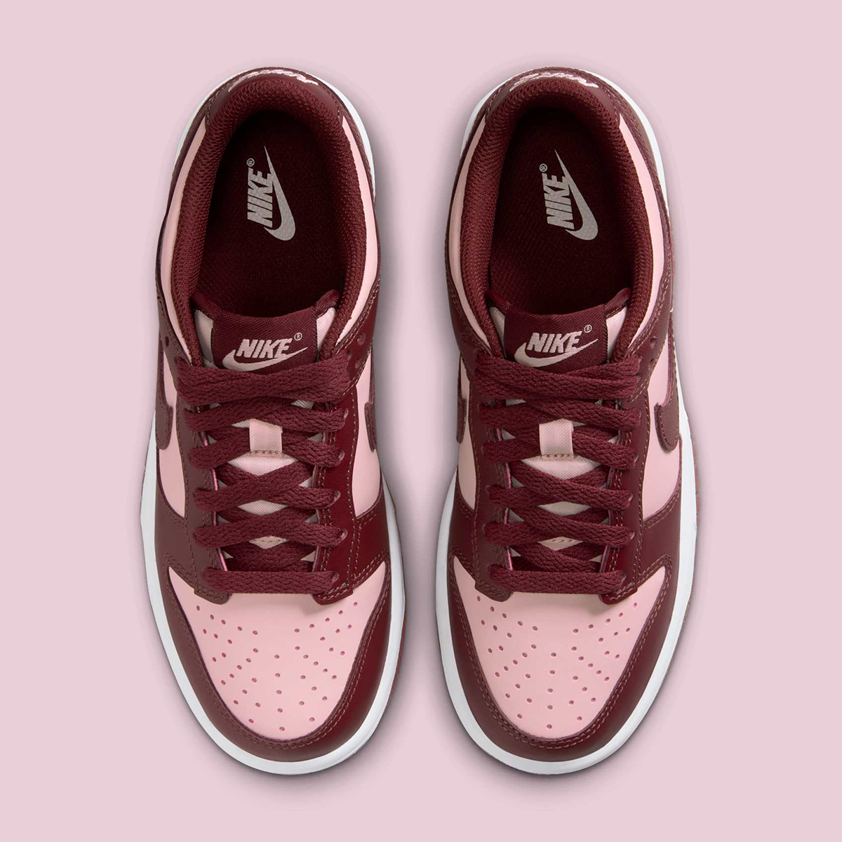 Nike Dunk Low Gs Dark Team Red Echo Pink White Fb9109 600 4