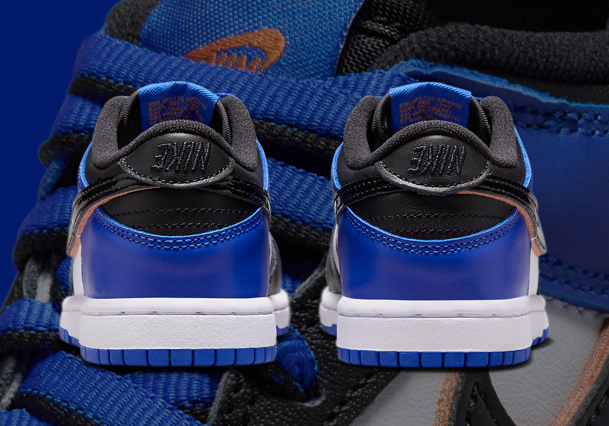 Everything Is Upside Down On This Kids Nike Dunk Low “Knicks”