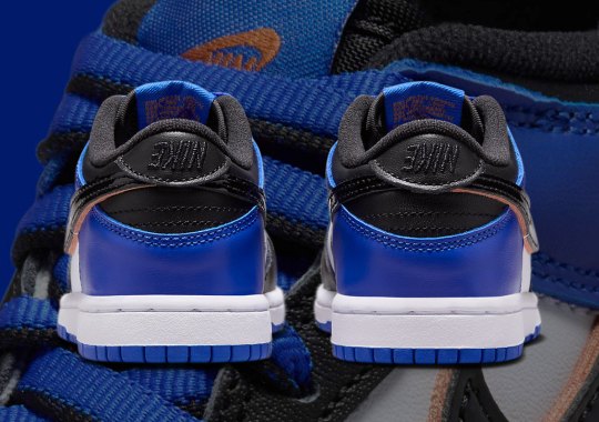 Everything Is Upside Down On This Kids Nike Dunk Low “Knicks”