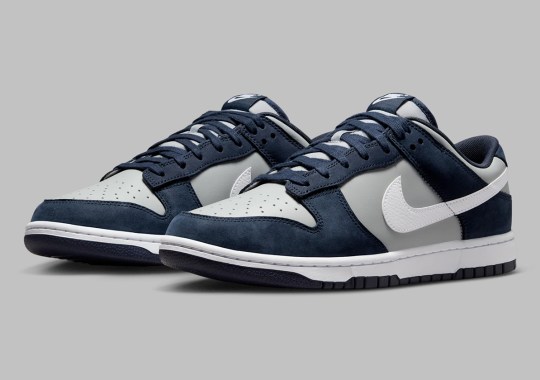 The Nike Dunk Low Spins A Tumbled Leather Swoosh On “Georgetown” Colors