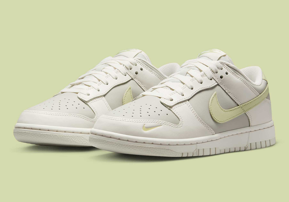 The Nike Dunk Low Revisits The Mini Swoosh In "Olive Aura"