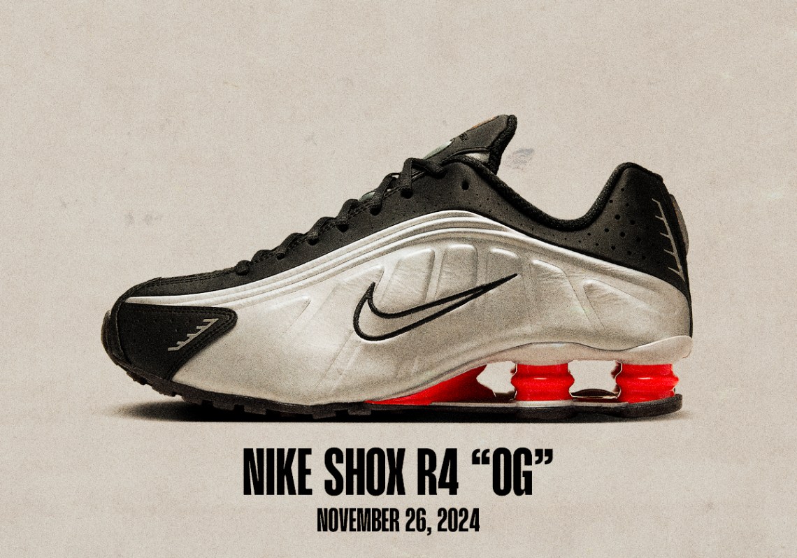 sneaker office-accessories Releases November 24 November 30 2024 Nike Shox R4 Og