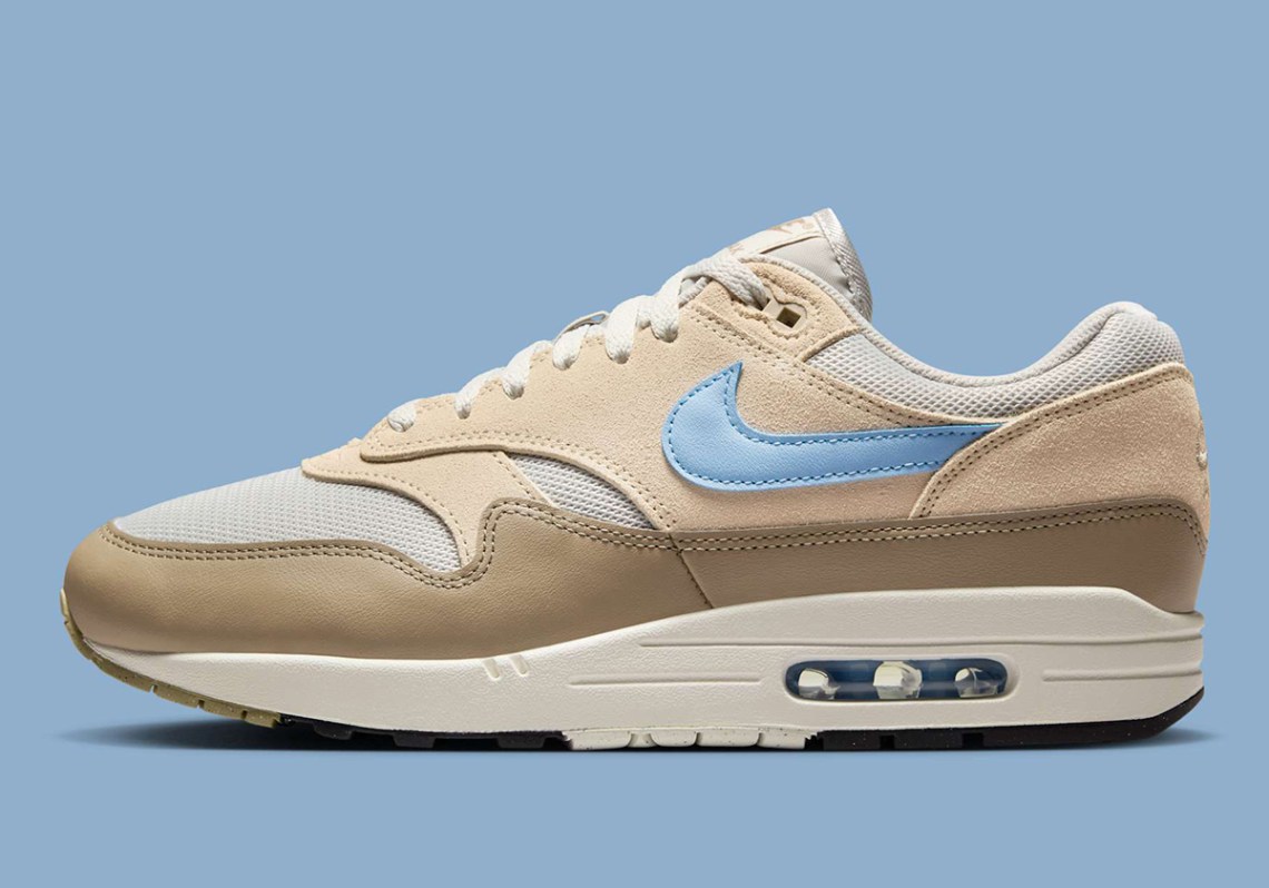 NIKE Air Max 1 - Light Bone Sanddrift Khaki Psychic Blue Shoes Men’s Size 10.5 Nike Air Max 1 Light Bone / Sanddrift ????????  main image 3
