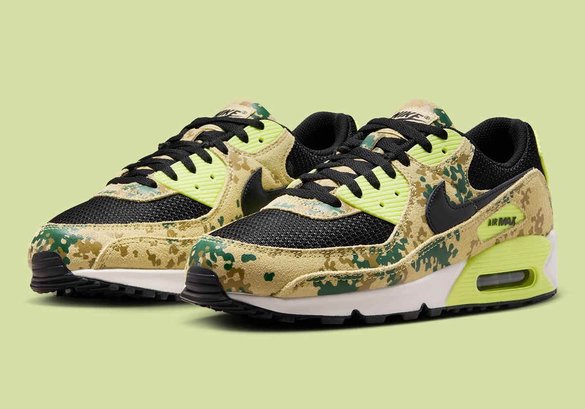 Nike Air Max 90 Camo Pack Team Gold Light Lemon Twist Phantom Black If1721 700 3