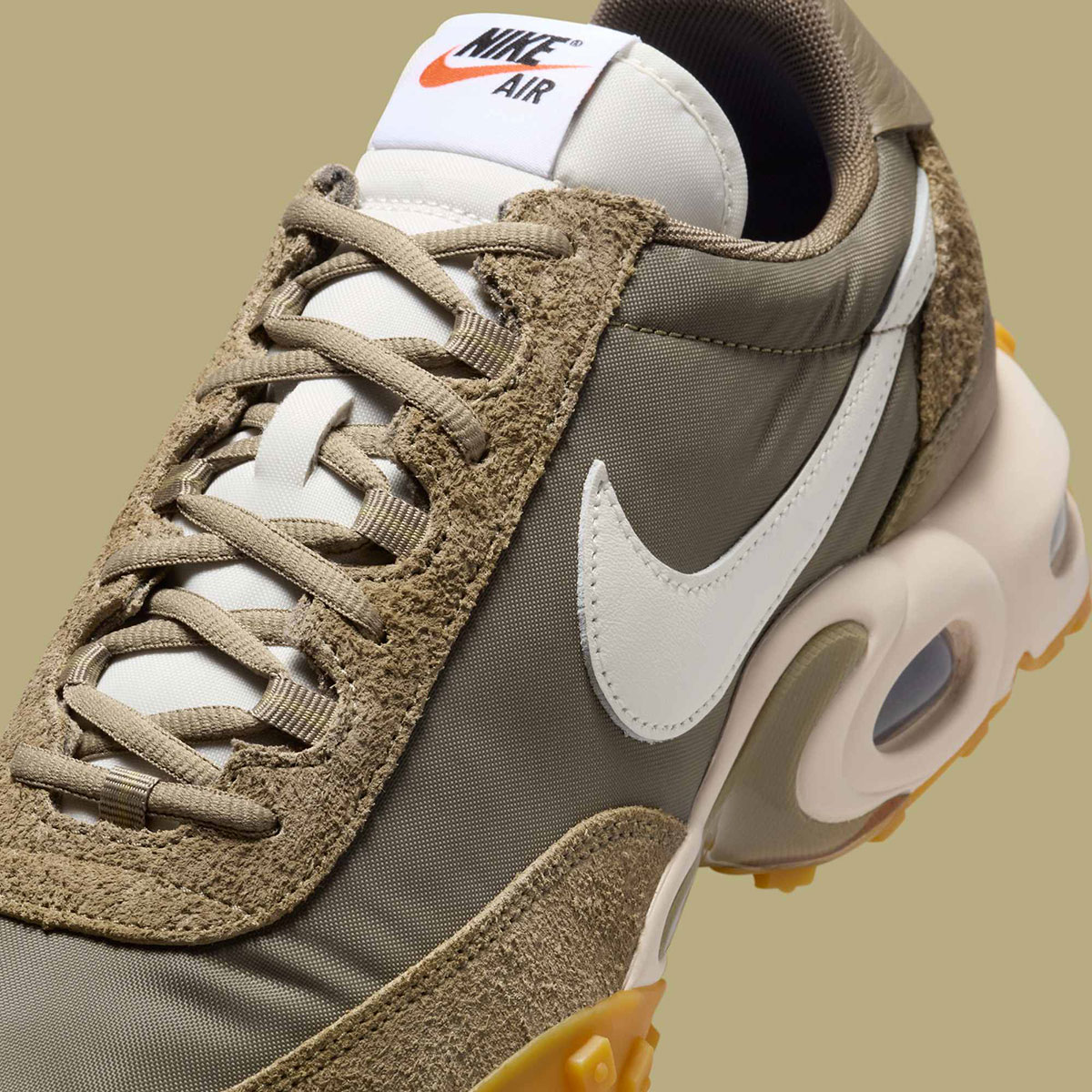 Nike Air Max Waffle Trainer Matte Olive Sail Gum Light Brown Fv6946 302 2