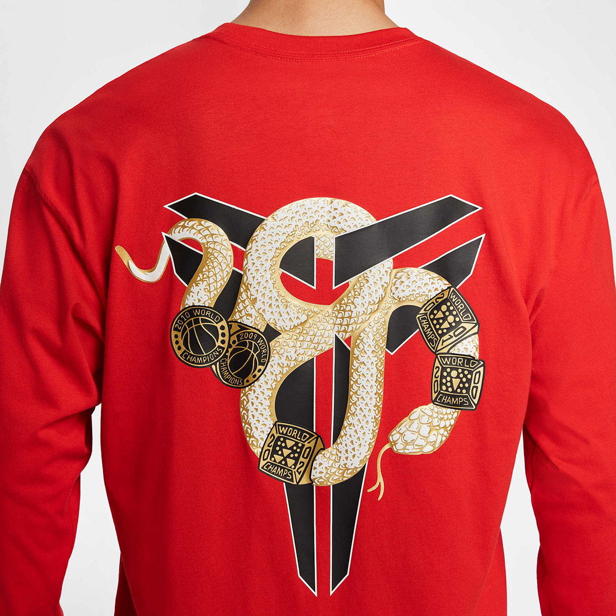 Nike Kobe Year Of The Snake 5 Rings Long Sleeve Shirt Red 4