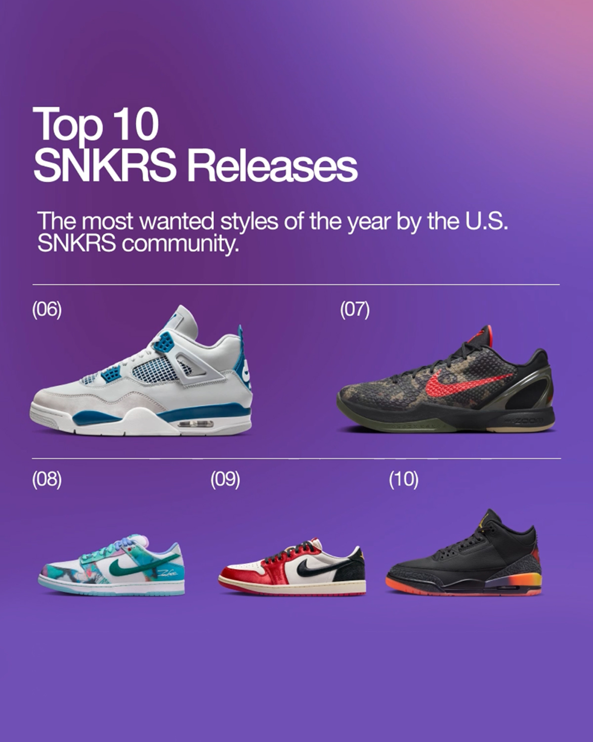 Top 10 Snkrs 2024 2