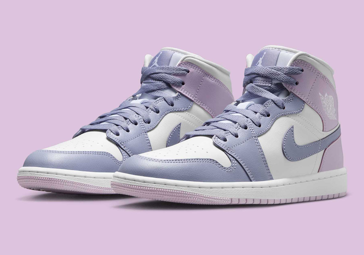 The Air Jordan 1 Mid Flips Black Toe Blocking In "Indigo Haze"