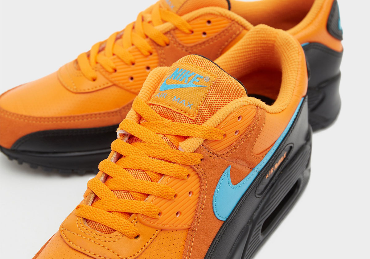 Nike Air Max 90 Gs Mandarin Blue Fury Black White If2623 800 2