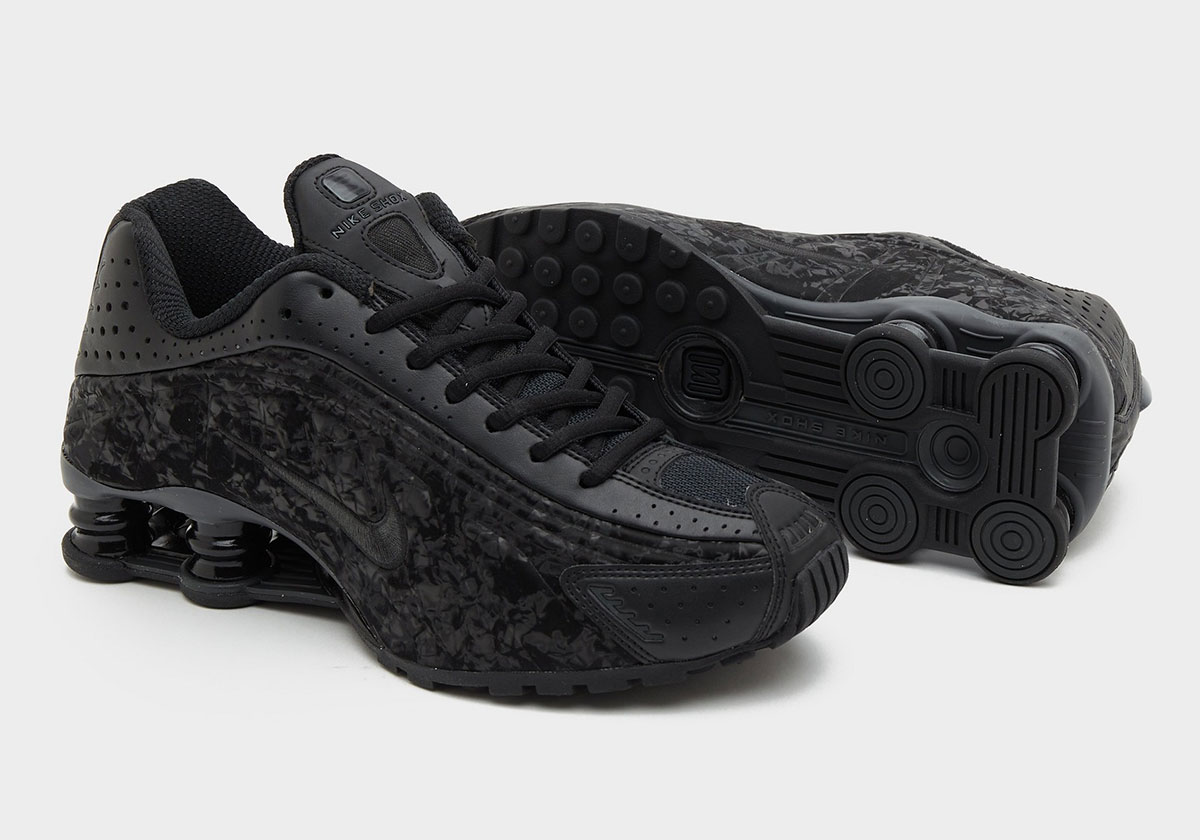 nike shox r4 black floral 3