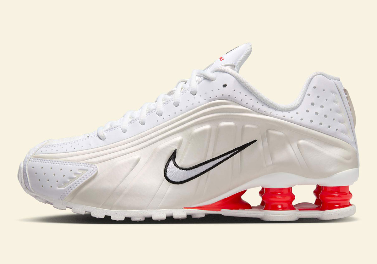 The Nike Shox R4 Cleans Up In Sail And Crimson