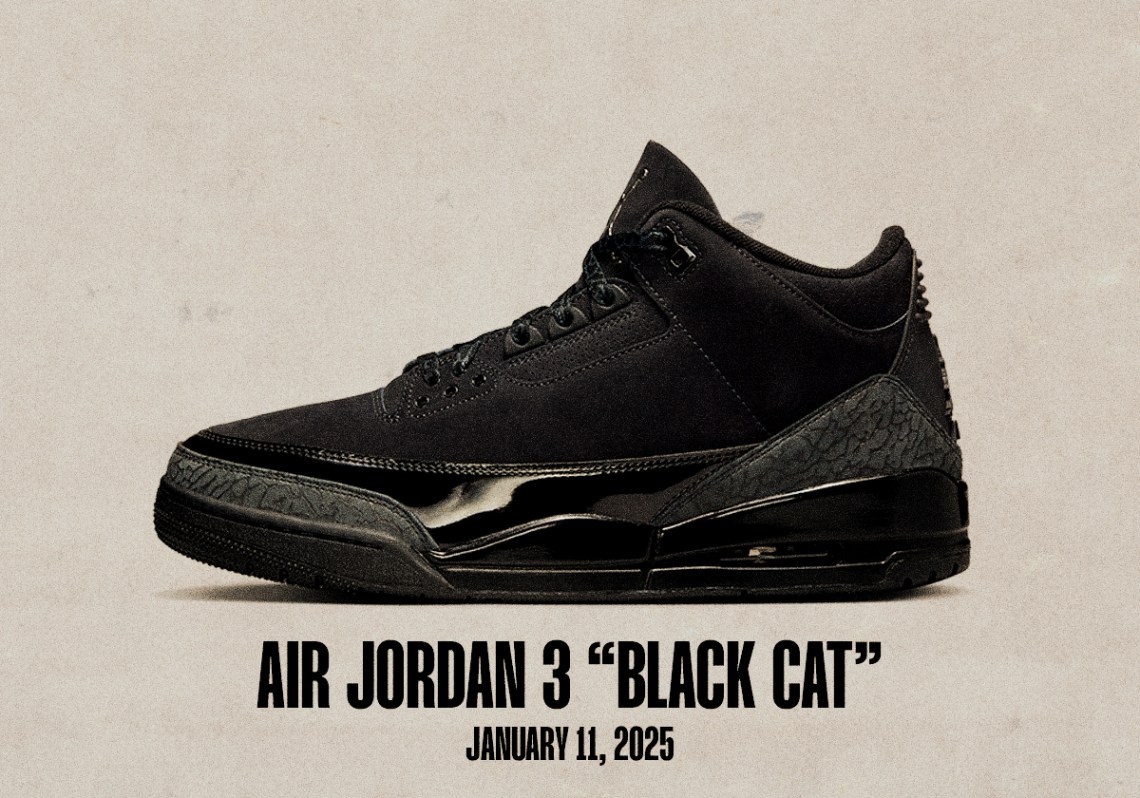 Sneaker Releases January 5 January 11 2025 Air Jordan 3 Black Cat