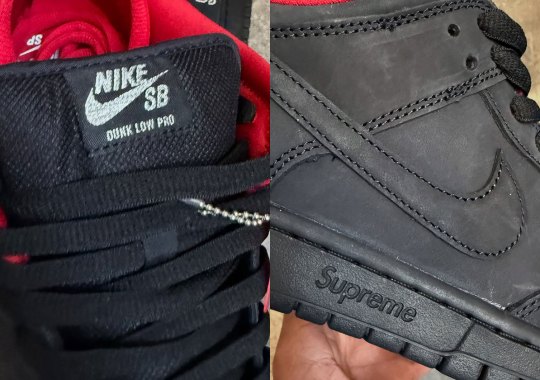 First Look At The Supreme x Nike SB Dunk Low "Black/Red"