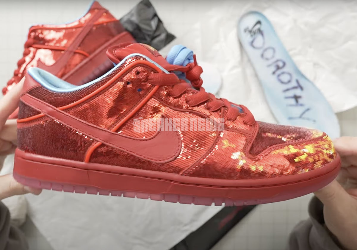 A Ruby Red Slipper Version Of The Wizard Of Oz Nike SB Dunks Is Revealed