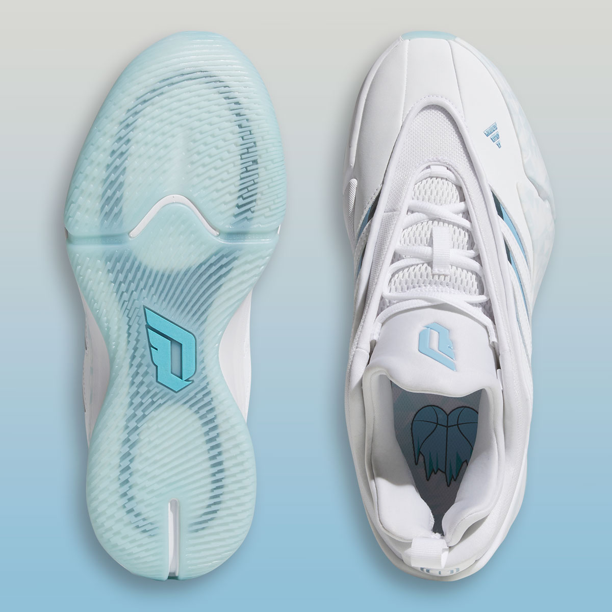 Adidas Dame 9 Footwear White Lucid Cyan Jr6486 4