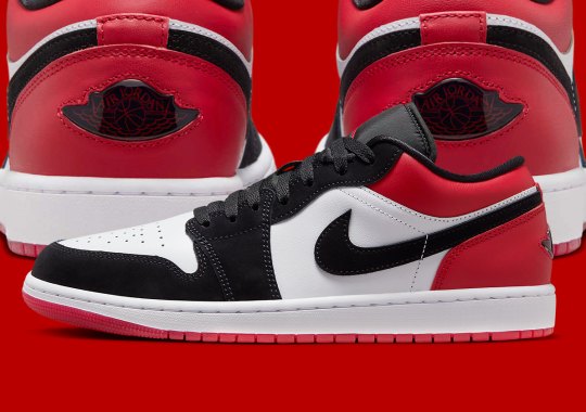 This "Black Toe" Air Jordan 1 Low Comes With A Jewel Wings Logo