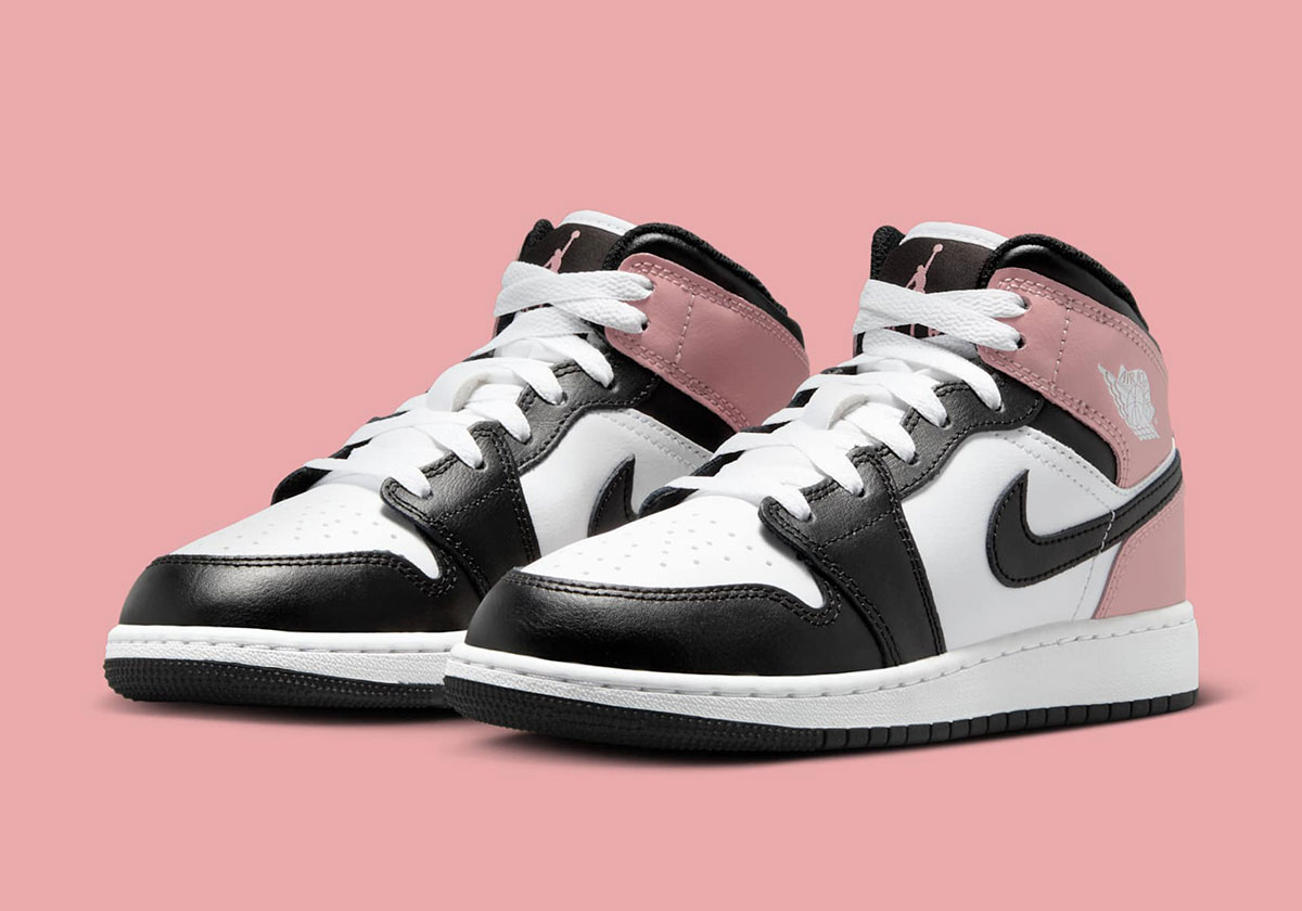 Air Jordan 1 Mid Gs White Black Rust Pink Dq8423 100 2