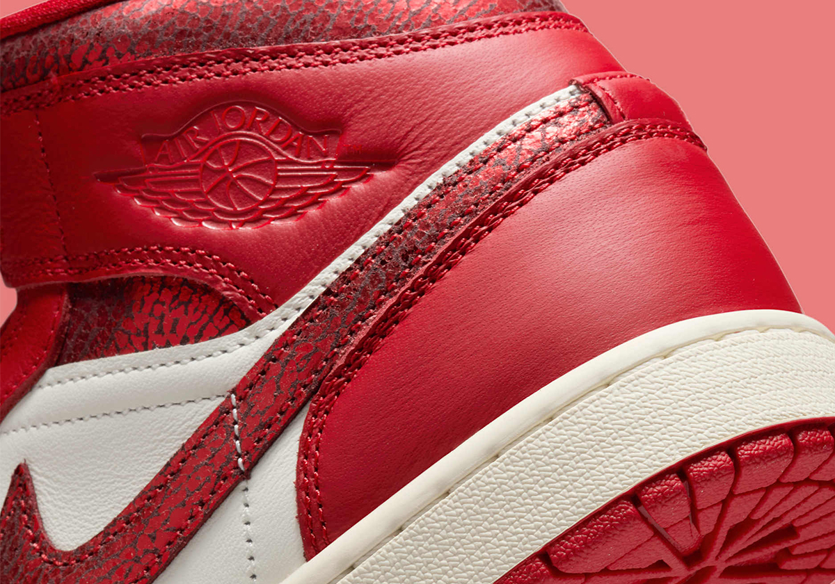 The Air Jordan 1 Mid Wears Cracked Leather For Valentine's Day