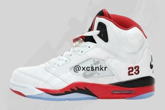 First Look At The Air Jordan 5 “Fire Red” With Black Tongue