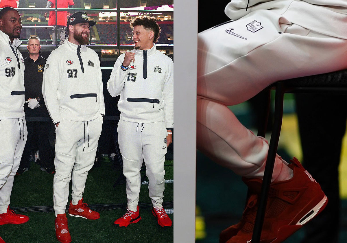 Travis Kelce Laces The Nigel Sylvester x Air Jordan 4 “Brick By Brick” For Super Bowl LIX Opening Day