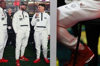 Travis Kelce Laces The Nigel Sylvester x Air Jordan 4 “Brick By Brick” For Super Bowl LIX Opening Day