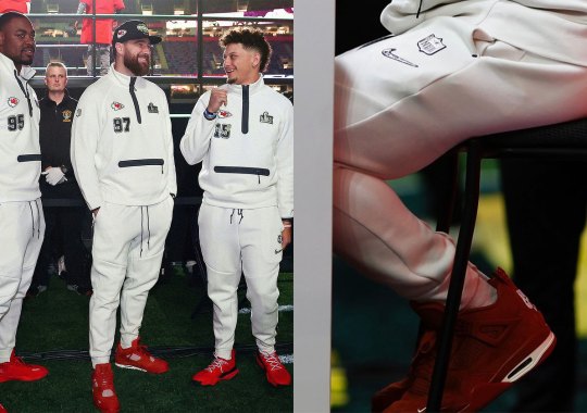 Travis Kelce Laces The Nigel Sylvester x Air Jordan 4 "Brick By Brick" For Super Bowl LIX Opening Day