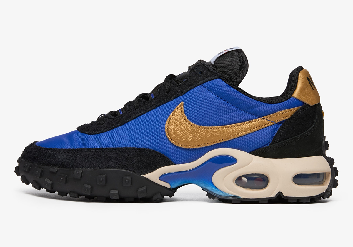 Nike Air Max Waffle Hyper Blue Metallic Gold Black Fv6946 400 1