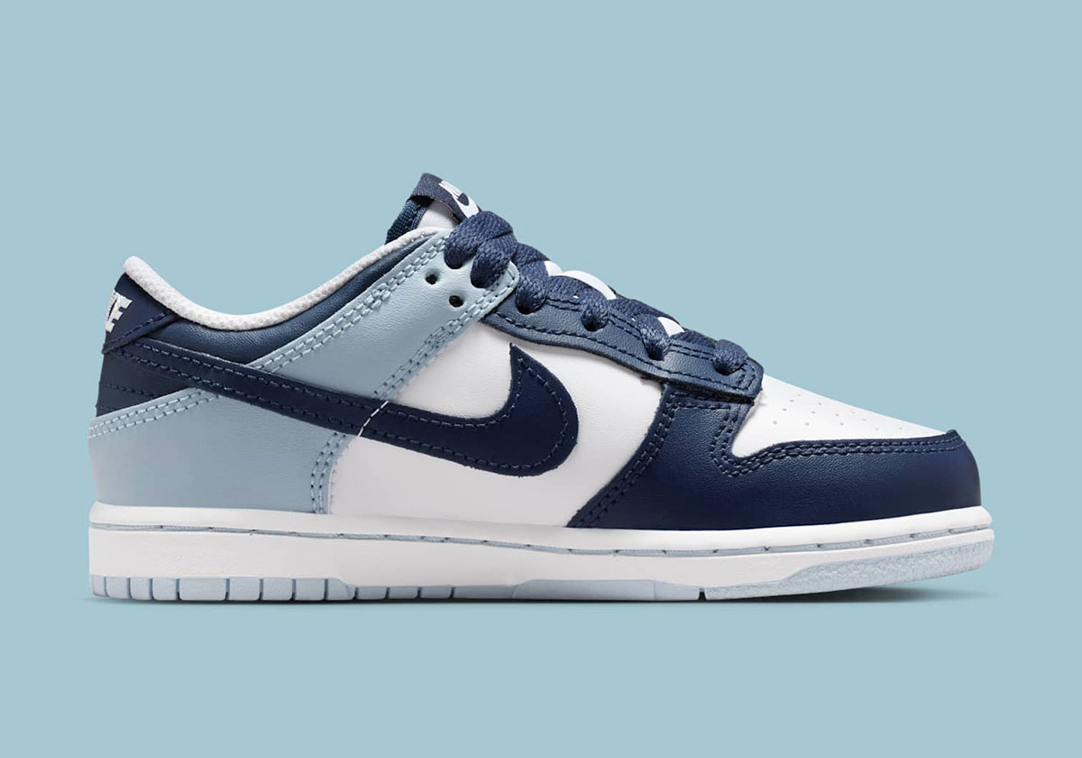 Nike Dunk Low White Midnight Navy Light Armory Blue 3