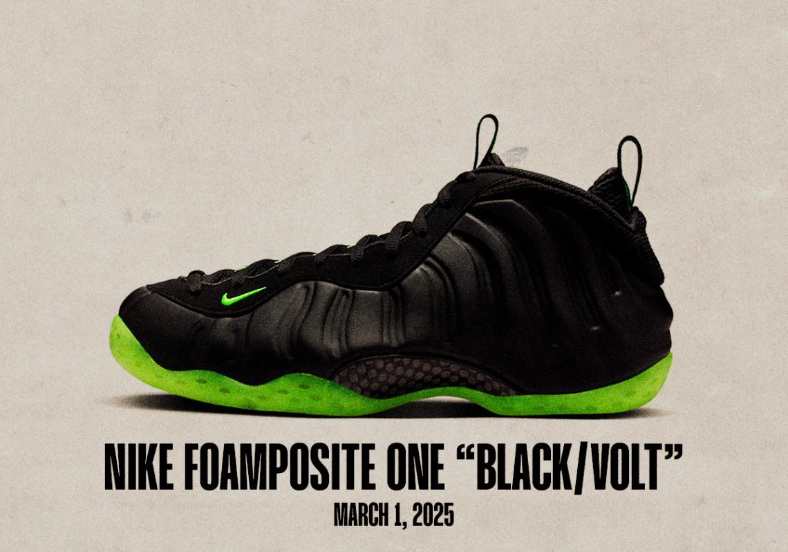 Sneaker Releases February 23 March 1 Nike Air Foamposite One Black Volt