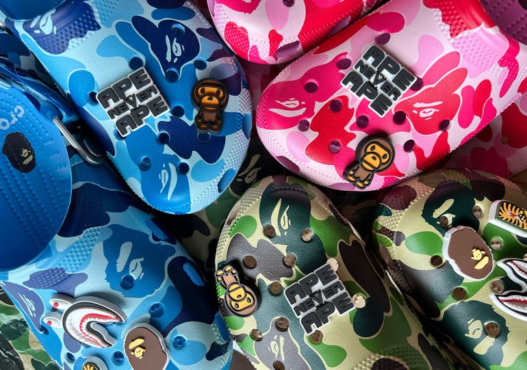 EXCLUSIVE: Bape Crocs Clog Collection Detailed Look