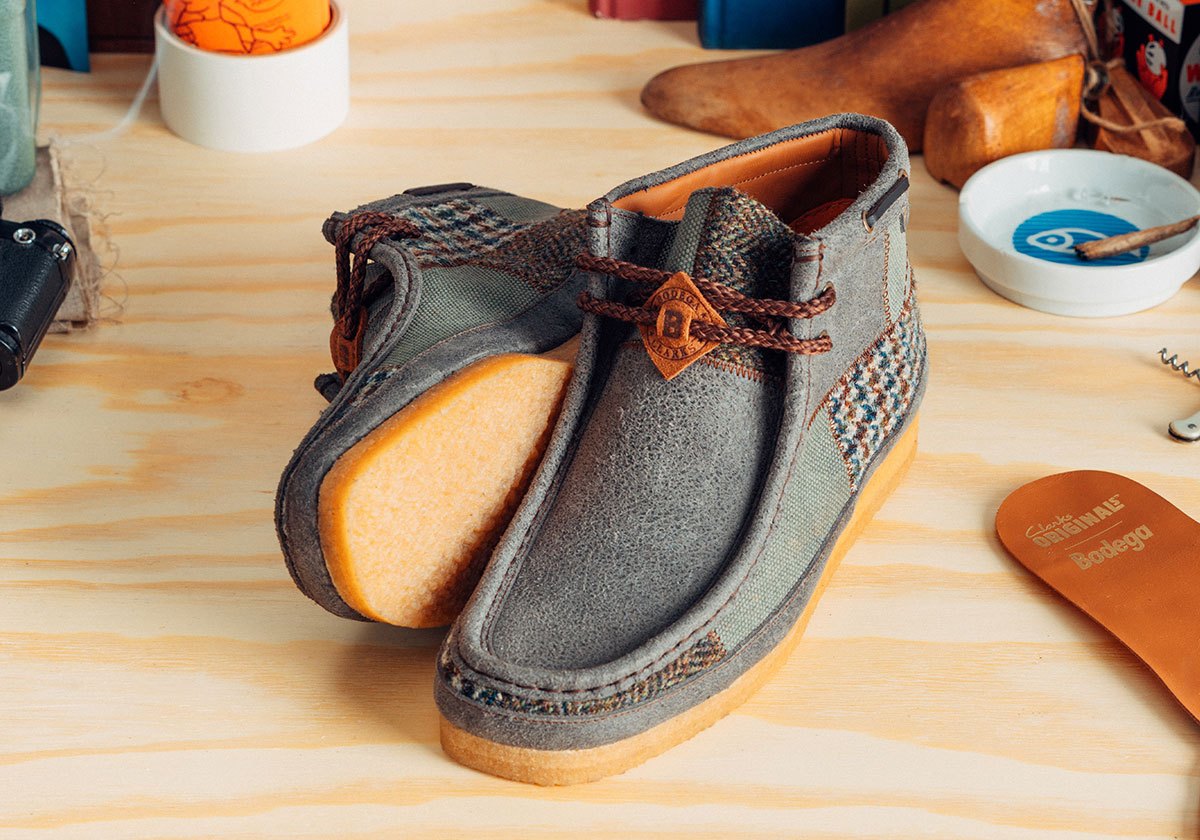 Patchwork Bodega Clarks Wallabee 2025 | SneakerNews.com