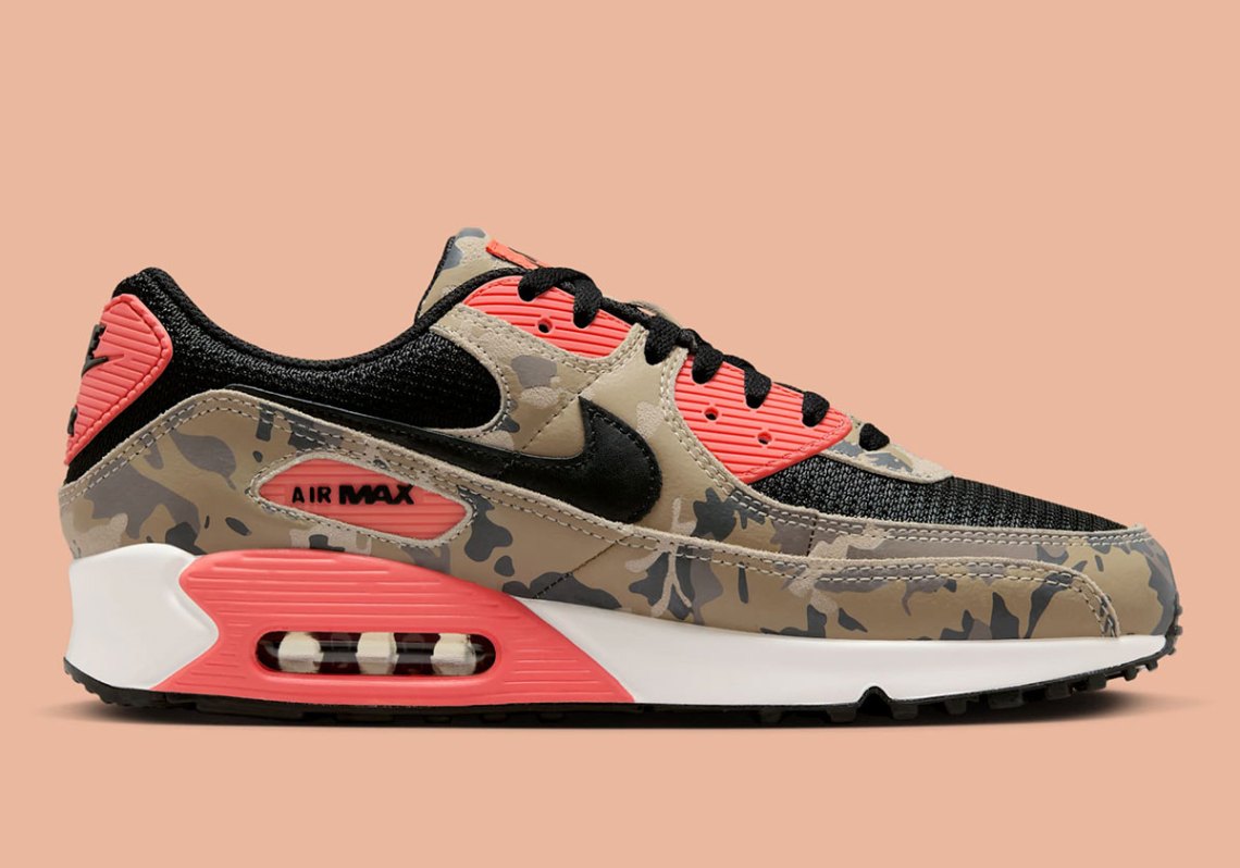 Men\'s Nike Air Max 90 Premium Shoes - Light Khaki Black Magic Ember IF1721-200 Nike Air Max 90 Camo Magic Ember Mink Brown IF1721-200 Men main image 2