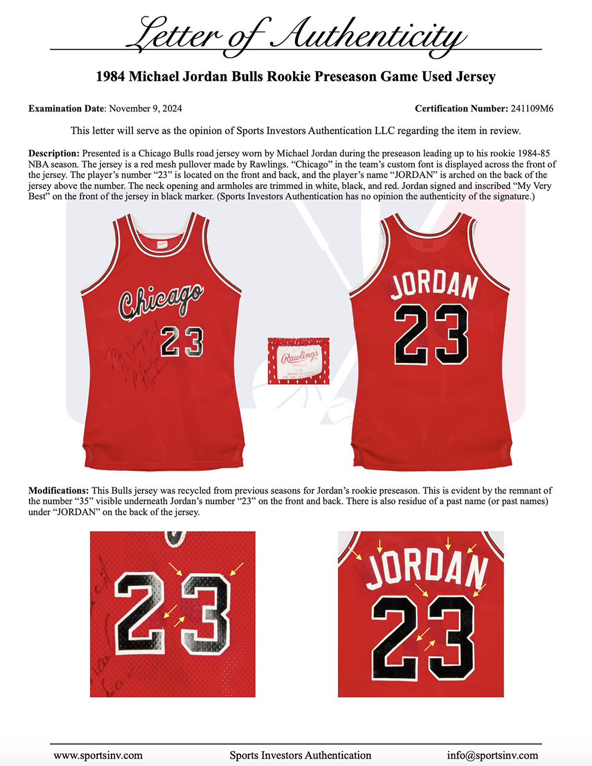 Sothebys Game Worn Michael Jordan Jersey 4