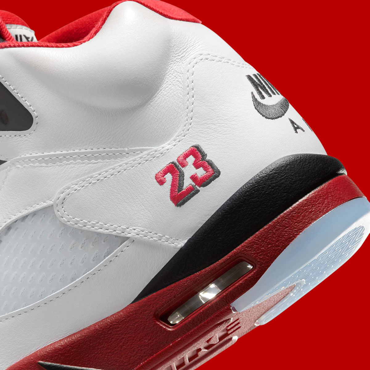 Fire Red Jordan 5s Official Images 8