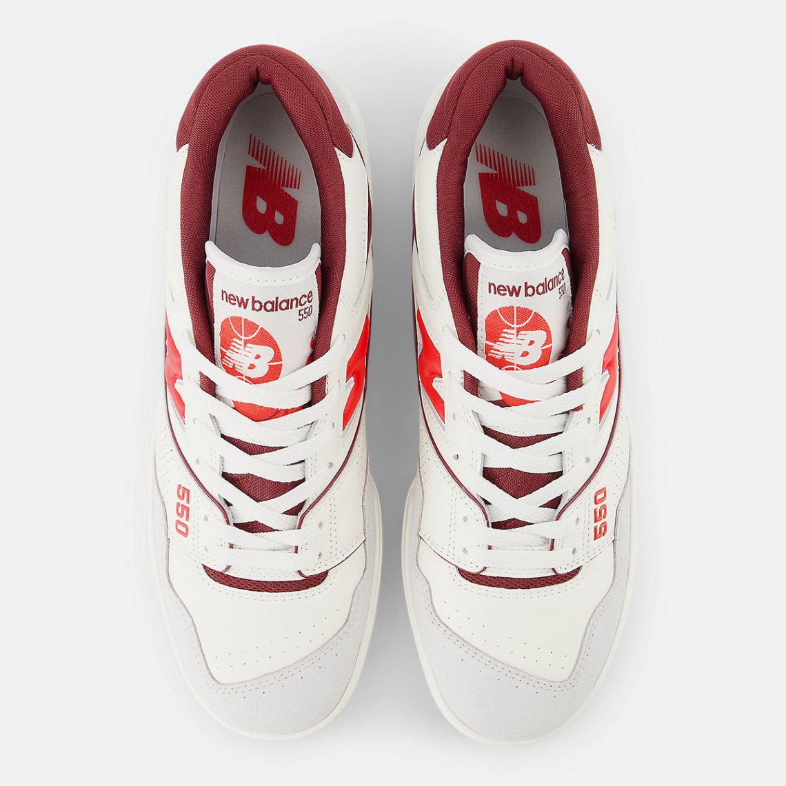 NIB NEW BALANCE 550 WHITE/RED BB550EMR Sea Salt/True Red Mens 10.5 Women 12 $110 New Balance 550 Sea Salt True Red for Sale | Authenticity  main image 4