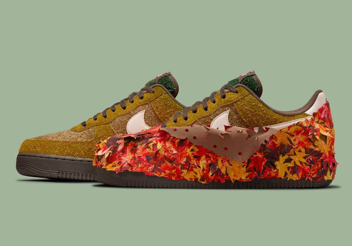Nike Air Force 1 LV8 Maple Leaf Autumn Red Brown Sneakers Mens 8.5 IM8062-368 Nike Air Force 1 Low  main image 4