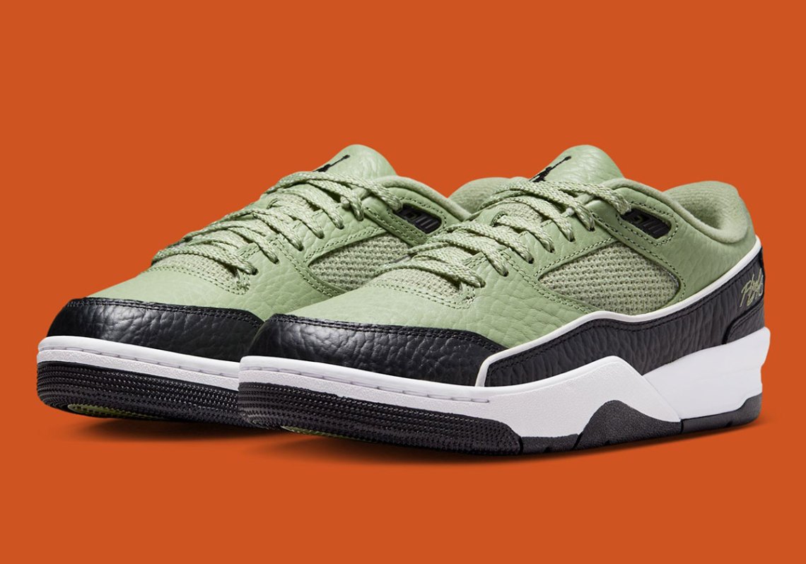 Jordan Flight Court Men\'s Size 9.5 Oil Green Black White Retro Nike  IH4092 386 Jordan Flight Court  main image 4