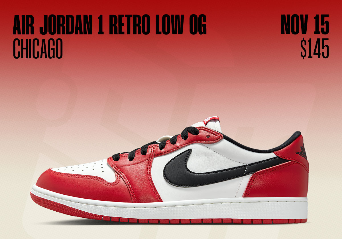 Air Jordan 1 Low OG Chicago Jordan Release Dates November 2025