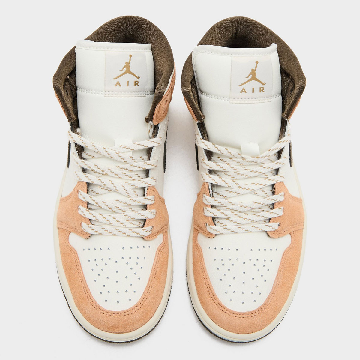 Air Jordan 1 Mid Brown Tan Sail 4