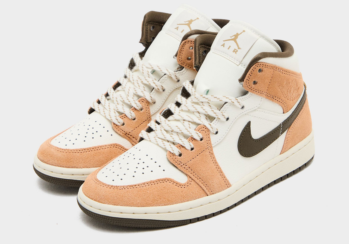 Air Jordan 1 Mid Brown Tan Sail 5