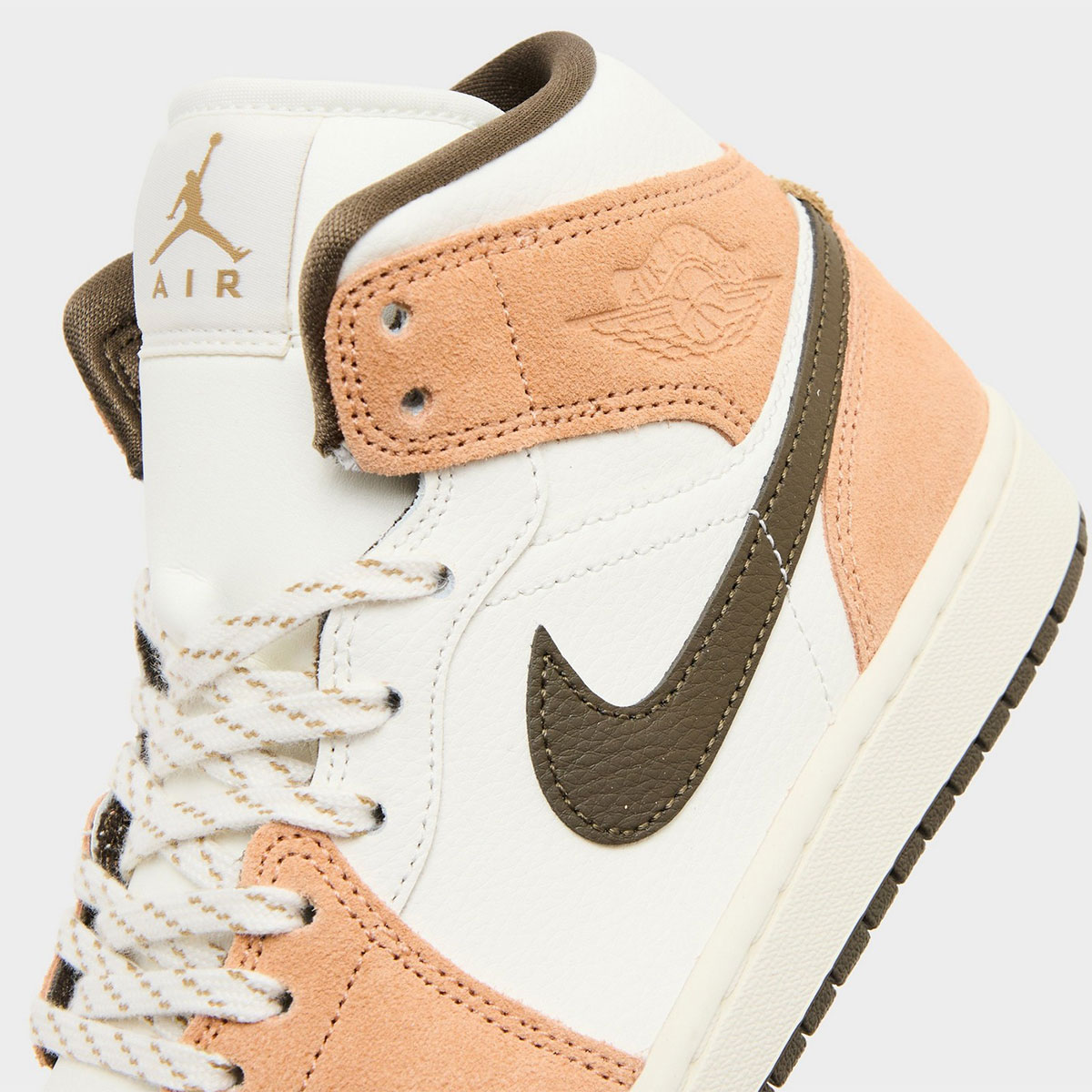 Air Jordan 1 Mid Brown Tan Sail 6