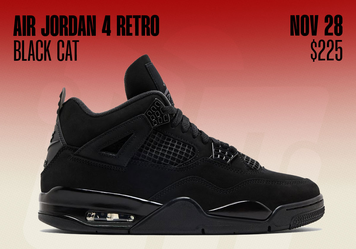 Air Jordan 4 Black Cat Jordan Release Dates November 2025