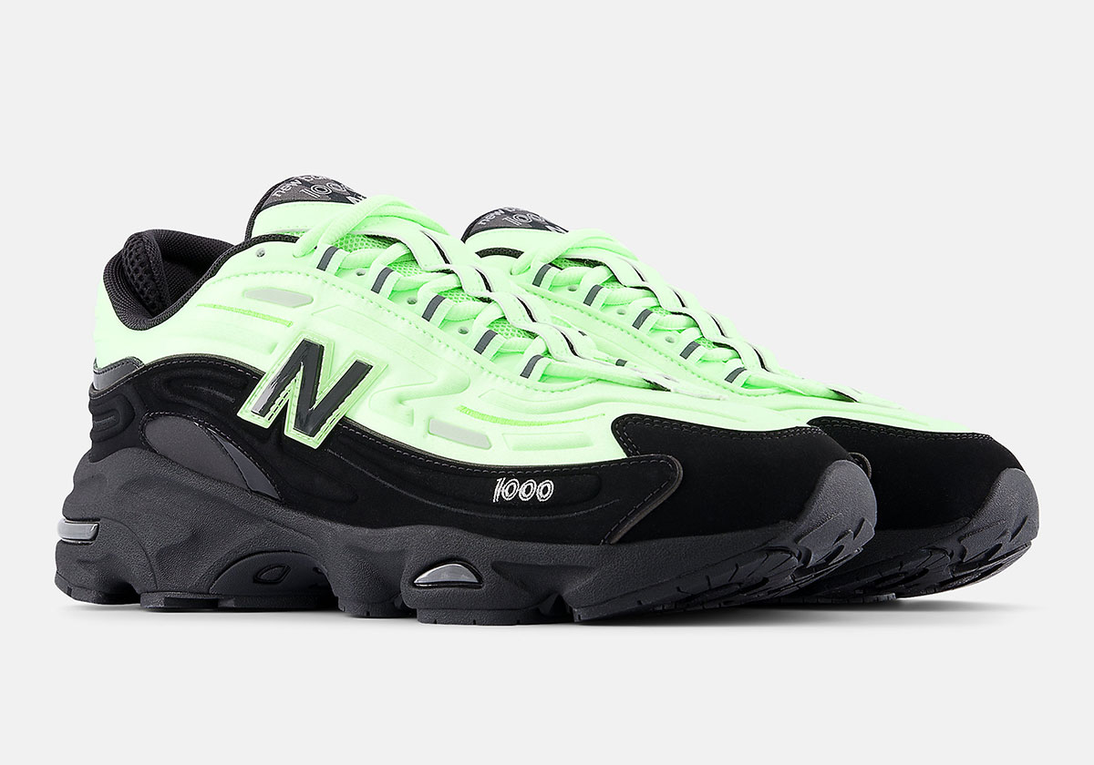 The New Balance 1000 Strikes A High-Contrast “Black/Neon” Colorway