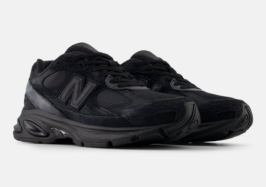 Washed Leather And Suede Wrap An All-Black New Balance 2010