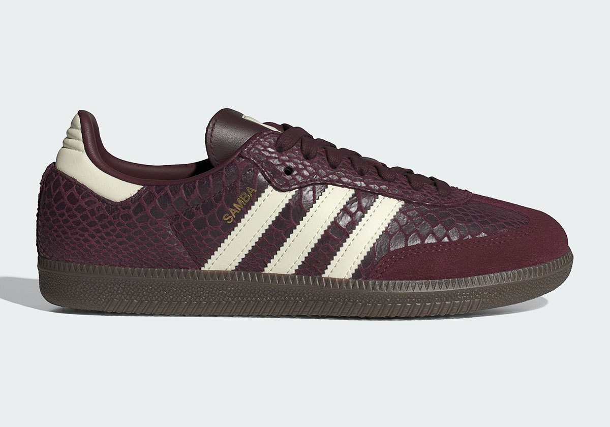 adidas Samba Maroon Python IH3979 | SneakerNews.com